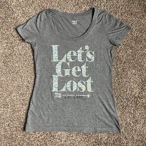 Womens Mossimo Supply Co. Short Sleeve Scoop Neck Graphic T-Shirt, Size M, Grey